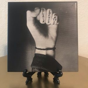 Black lives matter engraved ceramic tile art